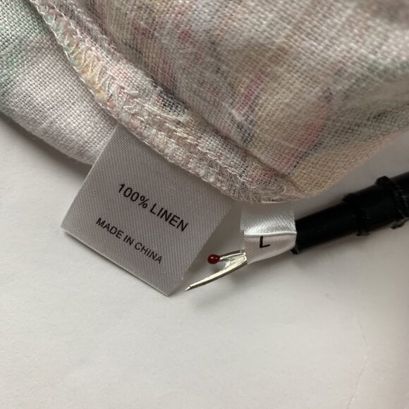 MONDAY Swimwear Peach Floral Linen High Rise Cropped Hampton Pant L - Picture 5 of 8